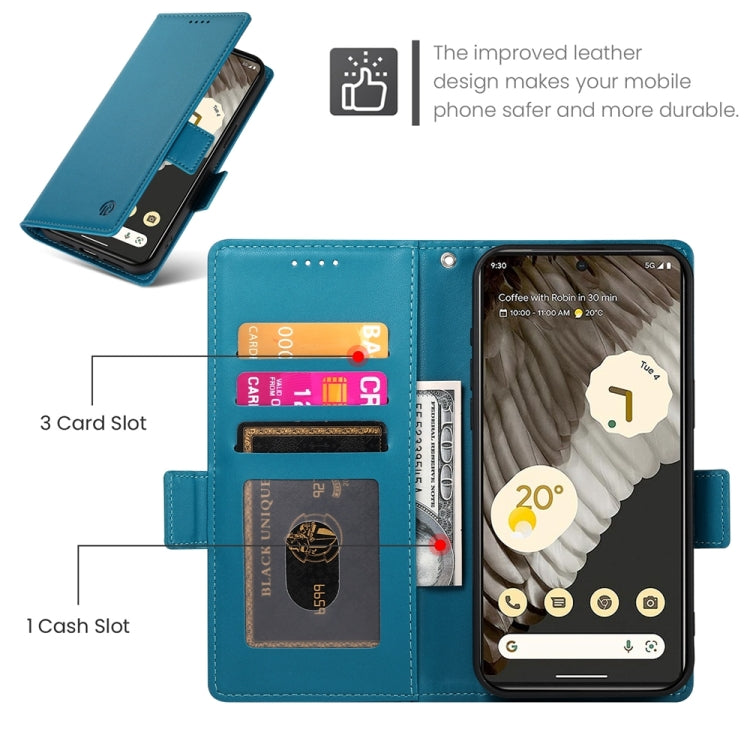 For Google Pixel 7a Side Buckle Magnetic Frosted Leather Phone Case