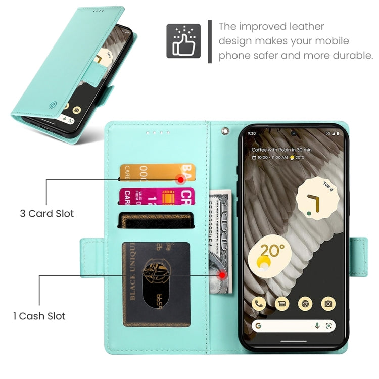 For Google Pixel 7a Side Buckle Magnetic Frosted Leather Phone Case