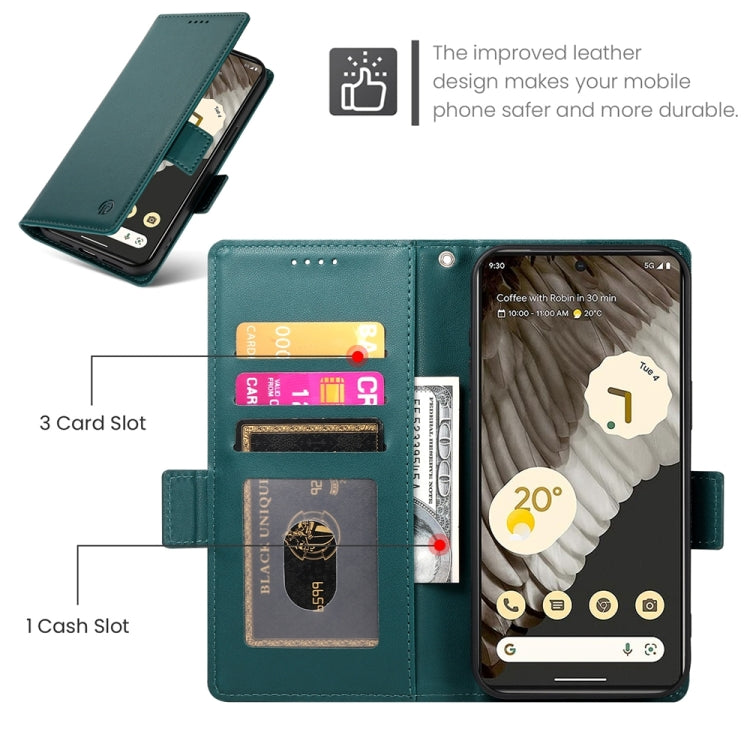 For Google Pixel 7a Side Buckle Magnetic Frosted Leather Phone Case