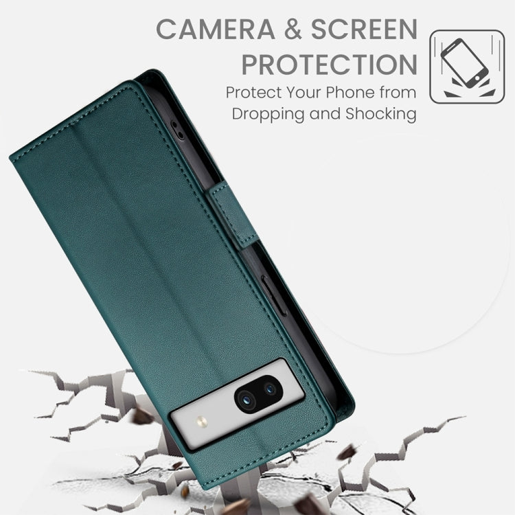 For Google Pixel 7a Side Buckle Magnetic Frosted Leather Phone Case