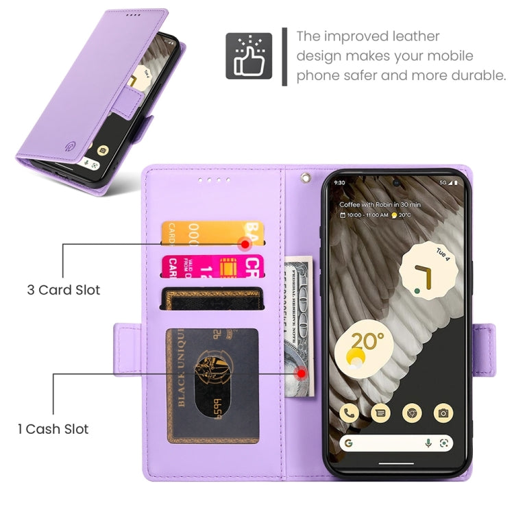 For Google Pixel 7a Side Buckle Magnetic Frosted Leather Phone Case
