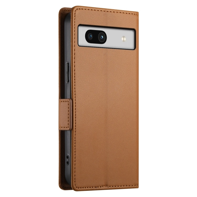 For Google Pixel 7a Side Buckle Magnetic Frosted Leather Phone Case