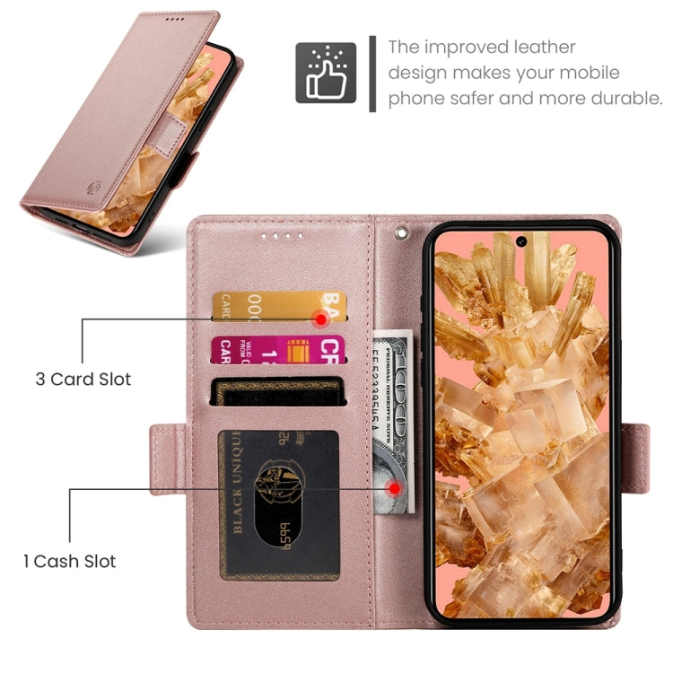 For Google Pixel 8 Side Buckle Magnetic Frosted Leather Phone Case