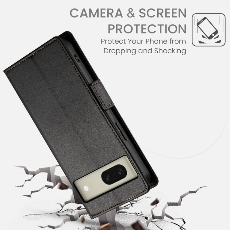 For Google Pixel 8 Side Buckle Magnetic Frosted Leather Phone Case