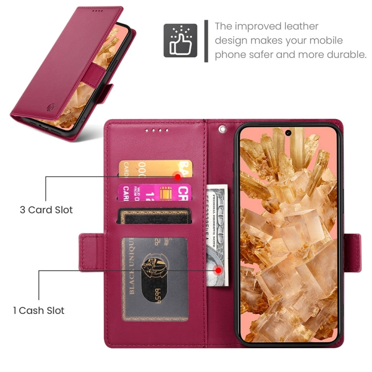 For Google Pixel 8 Side Buckle Magnetic Frosted Leather Phone Case