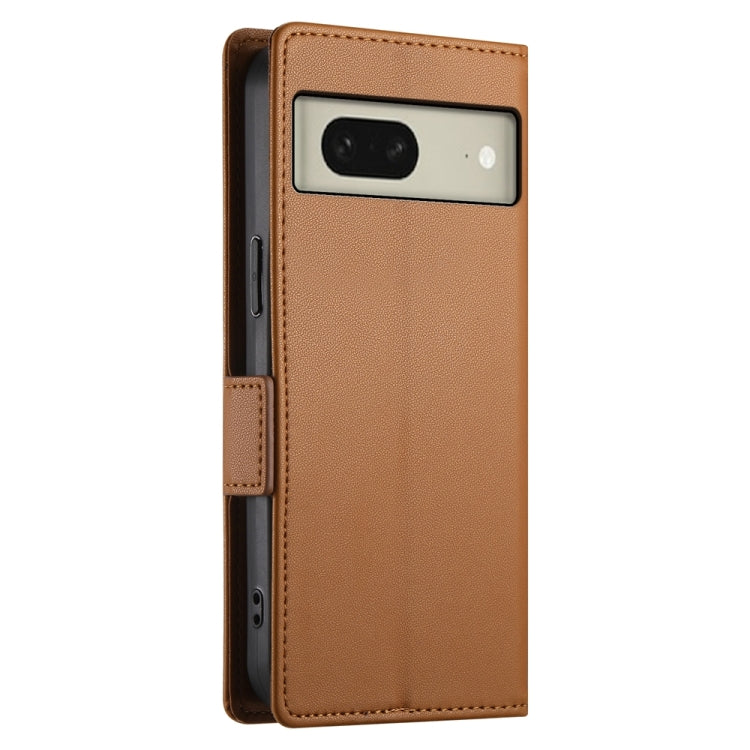 For Google Pixel 8 Side Buckle Magnetic Frosted Leather Phone Case