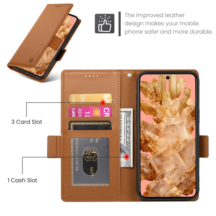For Google Pixel 8 Side Buckle Magnetic Frosted Leather Phone Case