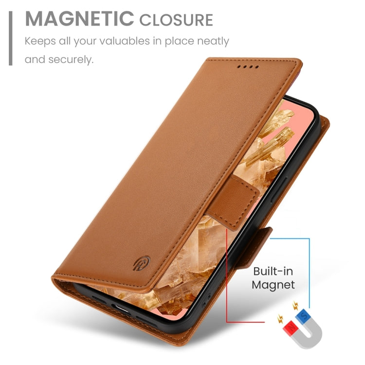 For Google Pixel 8 Side Buckle Magnetic Frosted Leather Phone Case