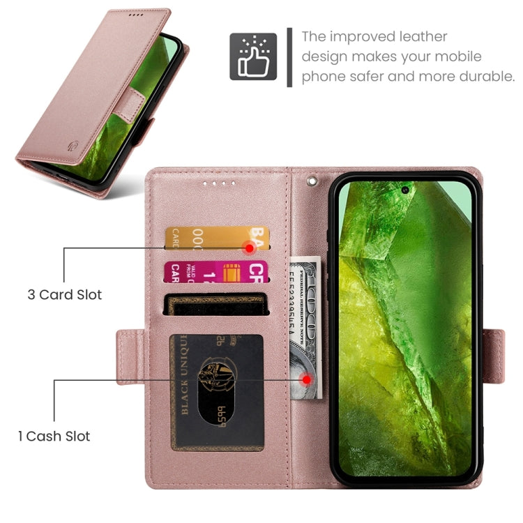 For Google Pixel 8a Side Buckle Magnetic Frosted Leather Phone Case