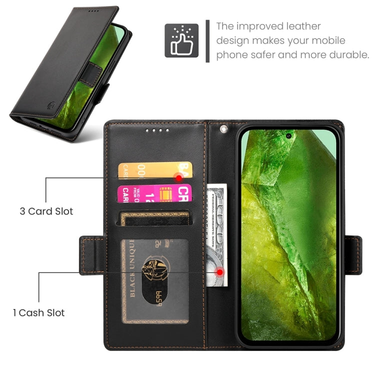 For Google Pixel 8a Side Buckle Magnetic Frosted Leather Phone Case