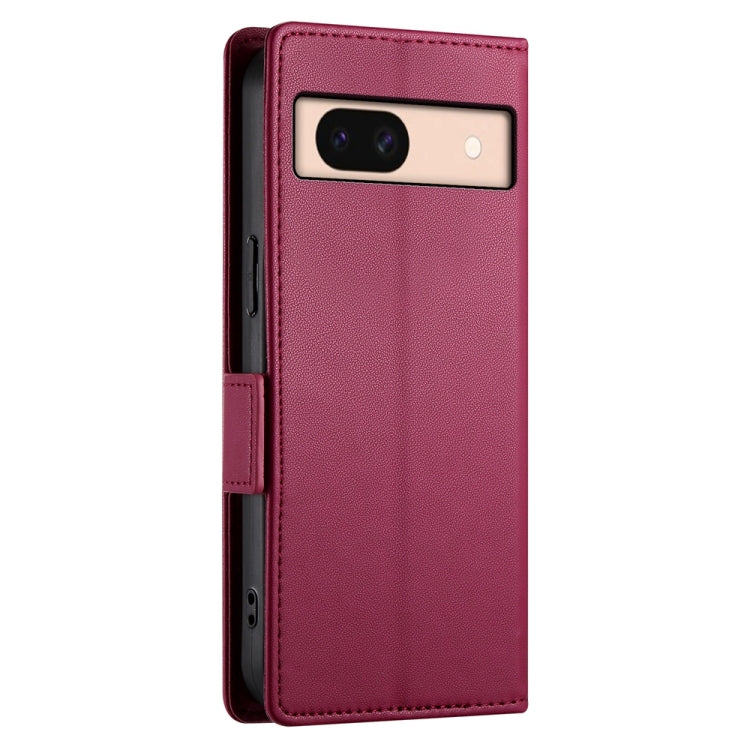 For Google Pixel 8a Side Buckle Magnetic Frosted Leather Phone Case