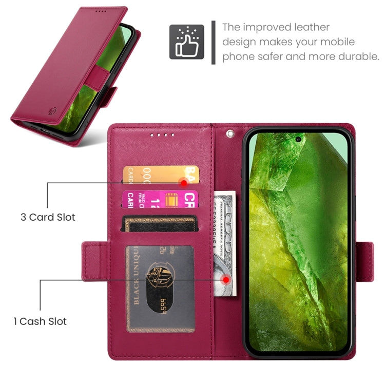 For Google Pixel 8a Side Buckle Magnetic Frosted Leather Phone Case