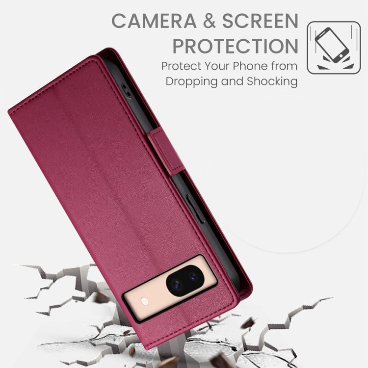 For Google Pixel 8a Side Buckle Magnetic Frosted Leather Phone Case