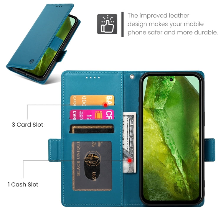 For Google Pixel 8a Side Buckle Magnetic Frosted Leather Phone Case