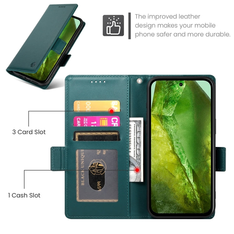 For Google Pixel 8a Side Buckle Magnetic Frosted Leather Phone Case