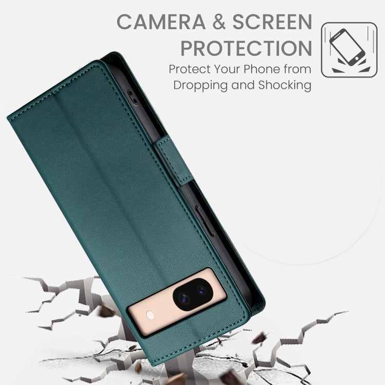 For Google Pixel 8a Side Buckle Magnetic Frosted Leather Phone Case