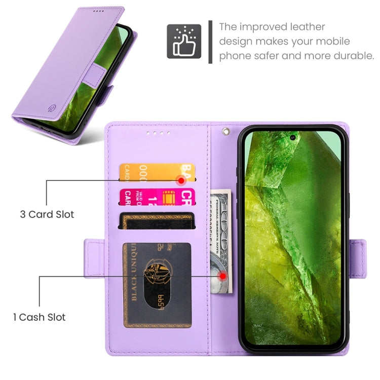 For Google Pixel 8a Side Buckle Magnetic Frosted Leather Phone Case