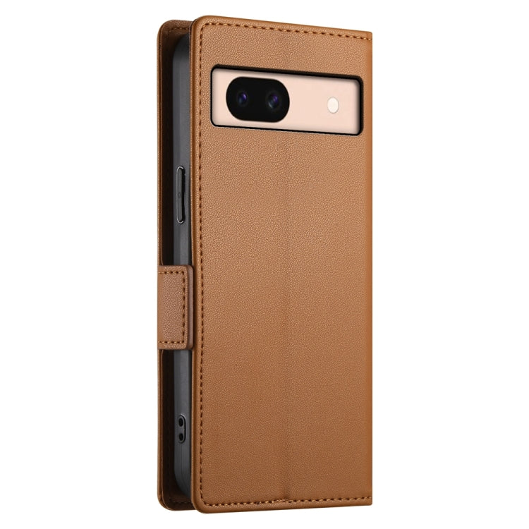 For Google Pixel 8a Side Buckle Magnetic Frosted Leather Phone Case