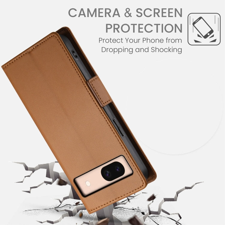 For Google Pixel 8a Side Buckle Magnetic Frosted Leather Phone Case