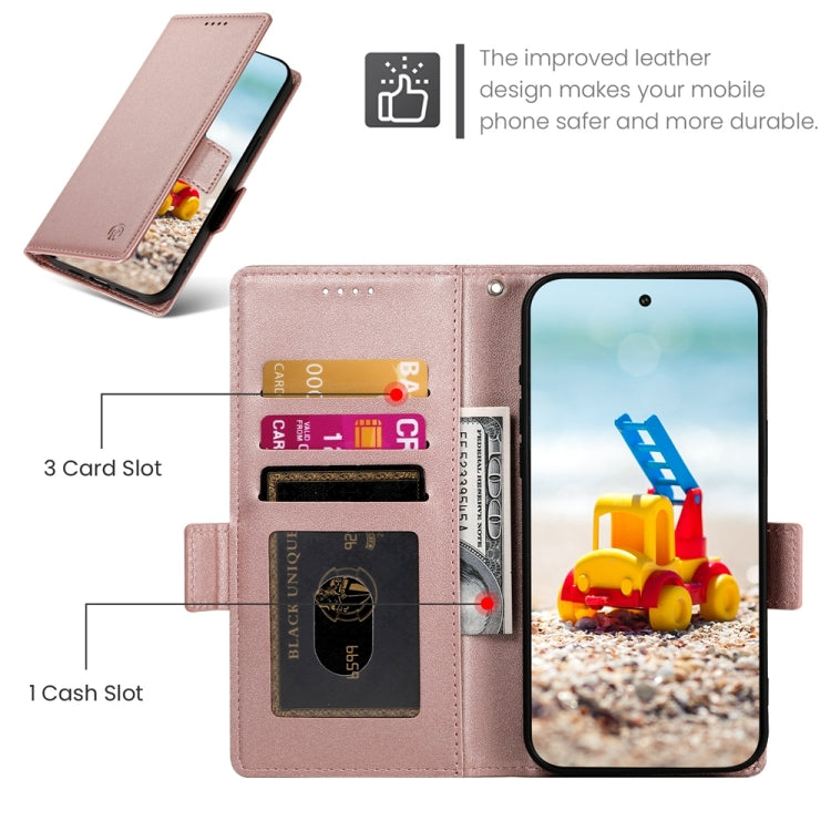 For Google Pixel 9 Pro Side Buckle Magnetic Frosted Leather Phone Case