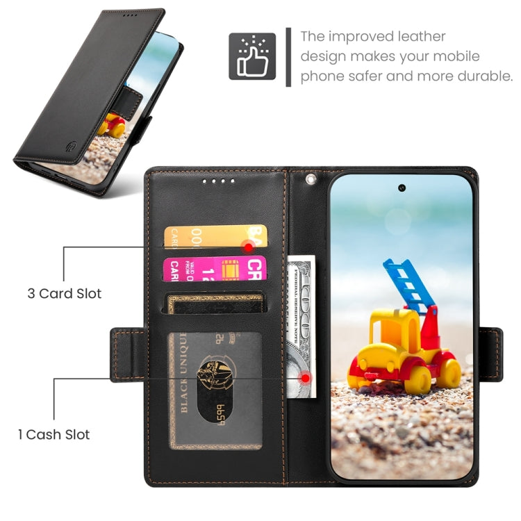 For Google Pixel 9 Pro Side Buckle Magnetic Frosted Leather Phone Case