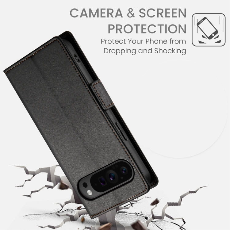For Google Pixel 9 Pro Side Buckle Magnetic Frosted Leather Phone Case
