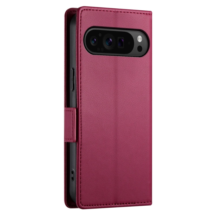 For Google Pixel 9 Pro Side Buckle Magnetic Frosted Leather Phone Case