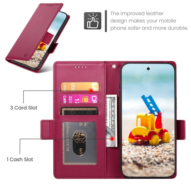For Google Pixel 9 Pro Side Buckle Magnetic Frosted Leather Phone Case