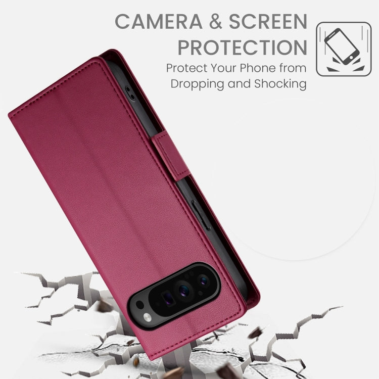 For Google Pixel 9 Pro Side Buckle Magnetic Frosted Leather Phone Case