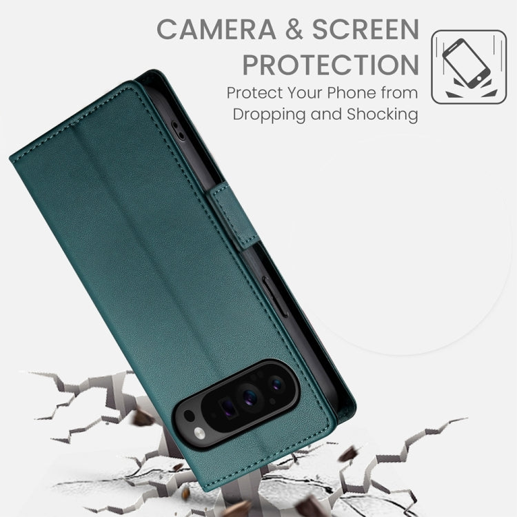 For Google Pixel 9 Pro Side Buckle Magnetic Frosted Leather Phone Case
