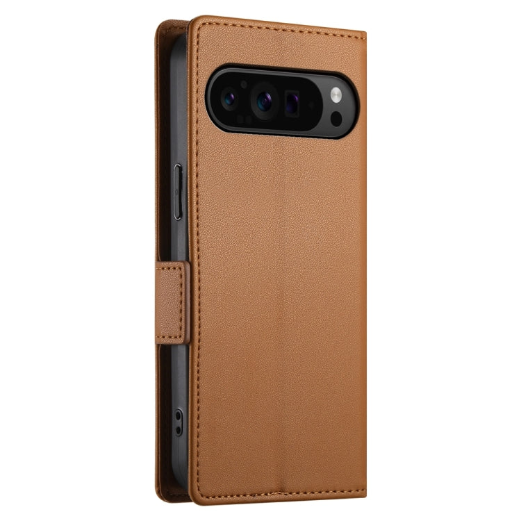 For Google Pixel 9 Pro Side Buckle Magnetic Frosted Leather Phone Case