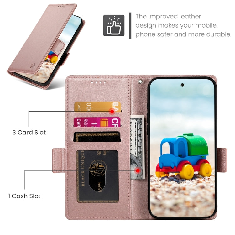 For Google Pixel 9 Side Buckle Magnetic Frosted Leather Phone Case
