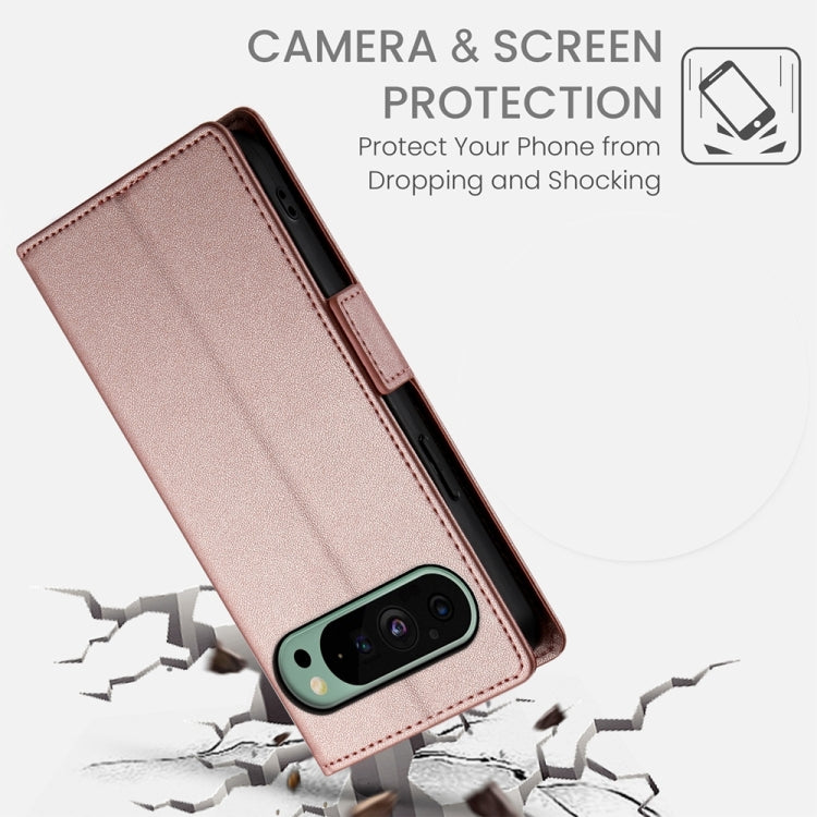 For Google Pixel 9 Side Buckle Magnetic Frosted Leather Phone Case
