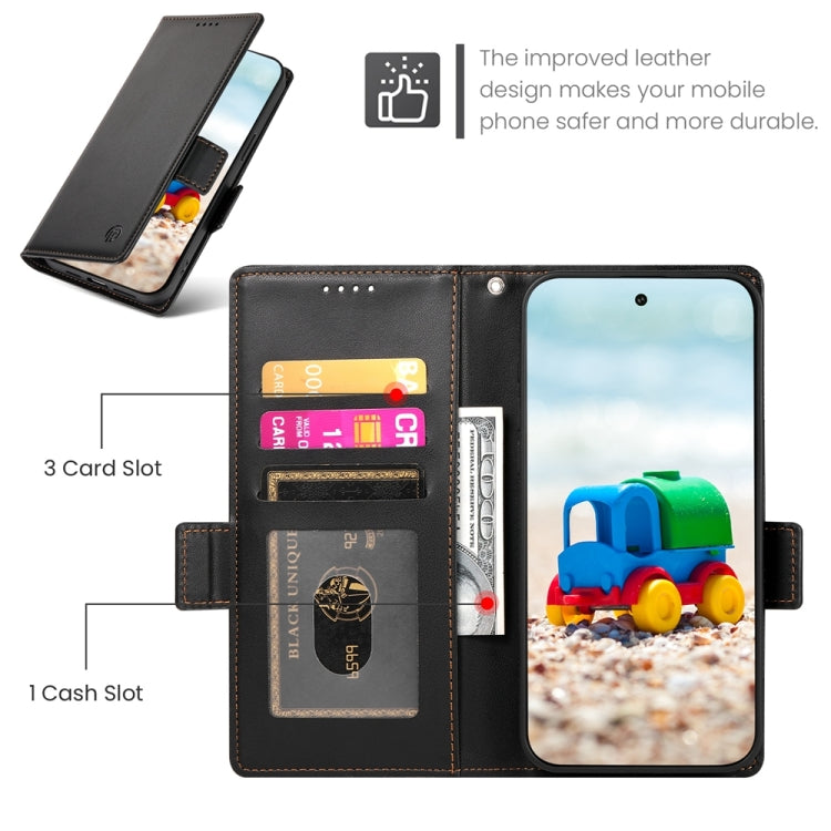 For Google Pixel 9 Side Buckle Magnetic Frosted Leather Phone Case