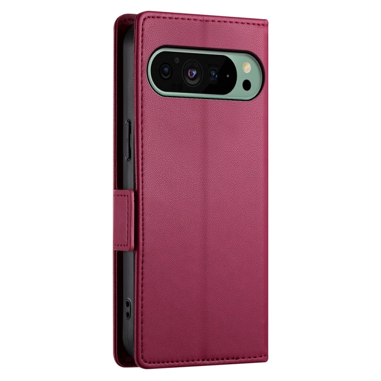 For Google Pixel 9 Side Buckle Magnetic Frosted Leather Phone Case