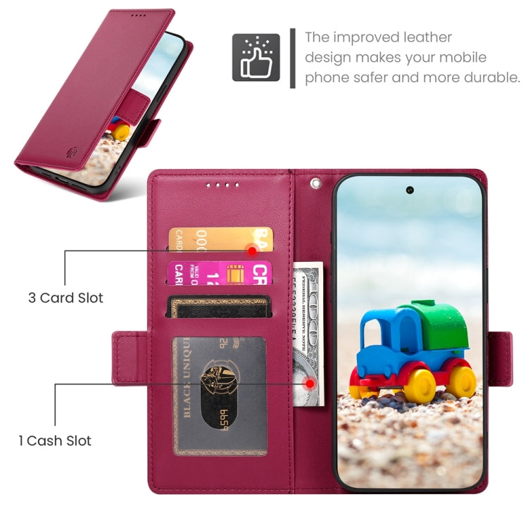 For Google Pixel 9 Side Buckle Magnetic Frosted Leather Phone Case