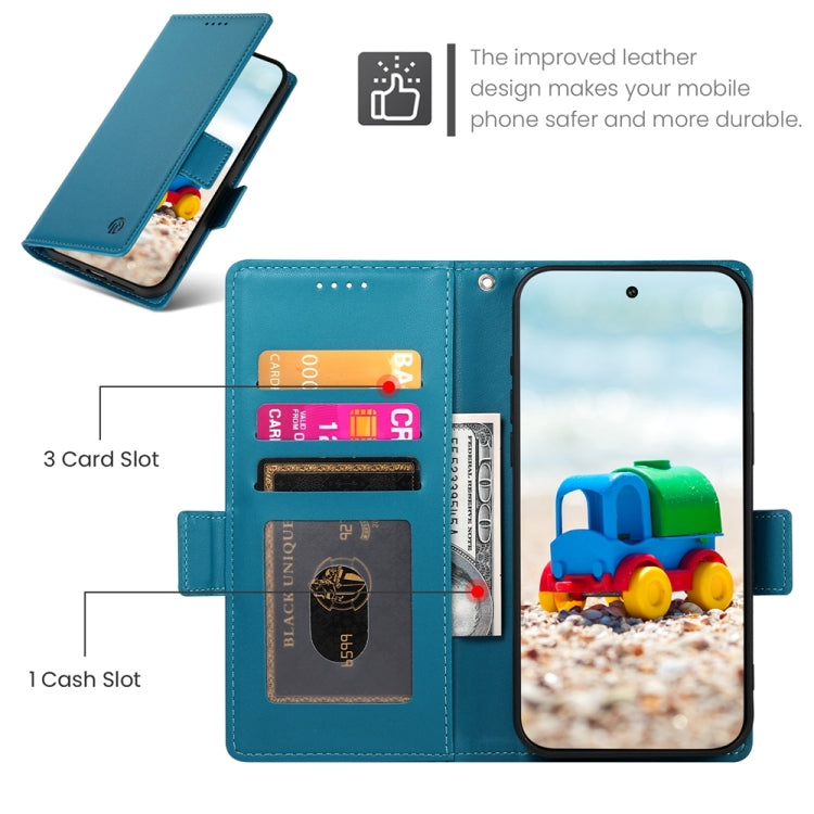 For Google Pixel 9 Side Buckle Magnetic Frosted Leather Phone Case