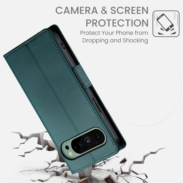 For Google Pixel 9 Side Buckle Magnetic Frosted Leather Phone Case