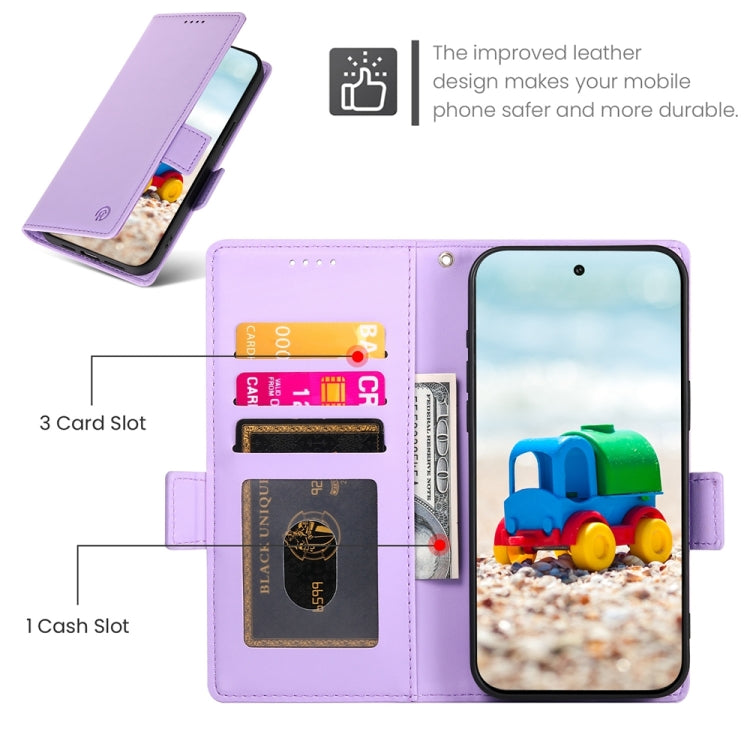 For Google Pixel 9 Side Buckle Magnetic Frosted Leather Phone Case