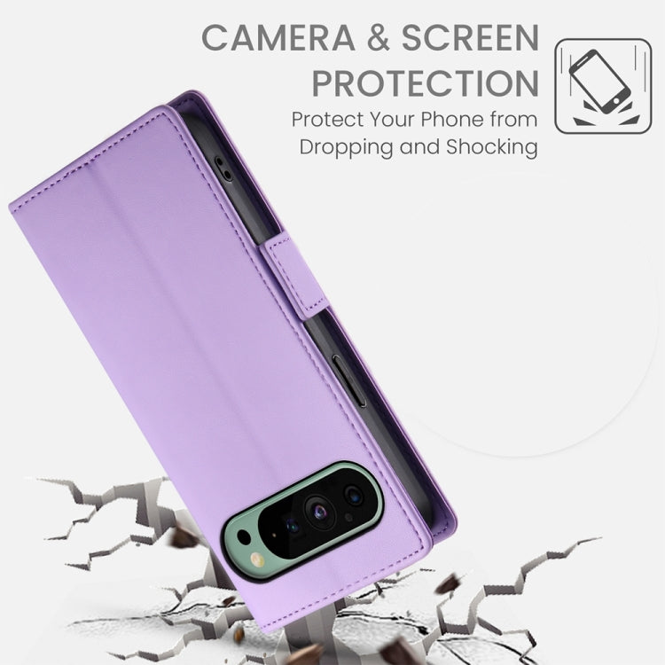 For Google Pixel 9 Side Buckle Magnetic Frosted Leather Phone Case