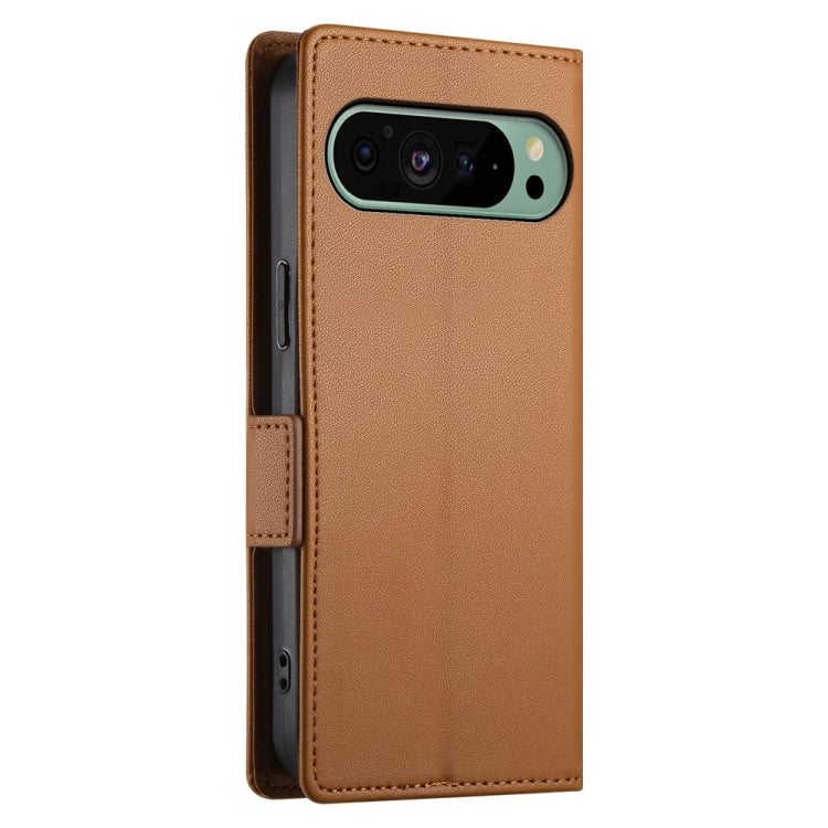For Google Pixel 9 Side Buckle Magnetic Frosted Leather Phone Case