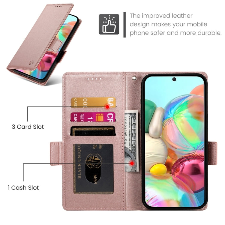 For Google Pixel 9a Side Buckle Magnetic Frosted Leather Phone Case
