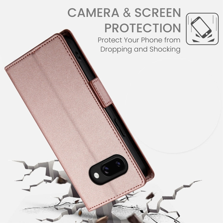 For Google Pixel 9a Side Buckle Magnetic Frosted Leather Phone Case