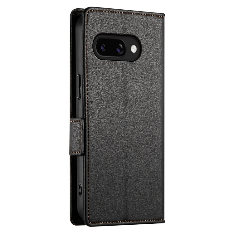 For Google Pixel 9a Side Buckle Magnetic Frosted Leather Phone Case