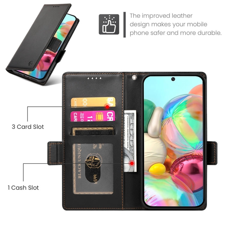 For Google Pixel 9a Side Buckle Magnetic Frosted Leather Phone Case