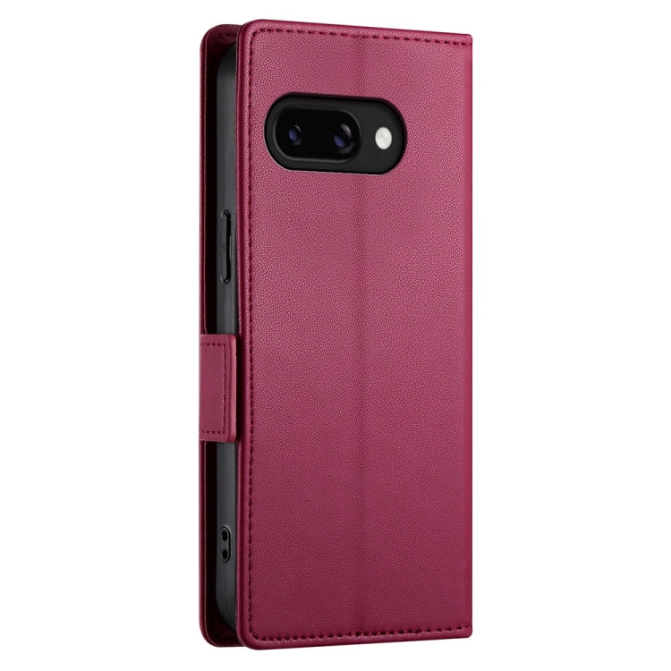 For Google Pixel 9a Side Buckle Magnetic Frosted Leather Phone Case