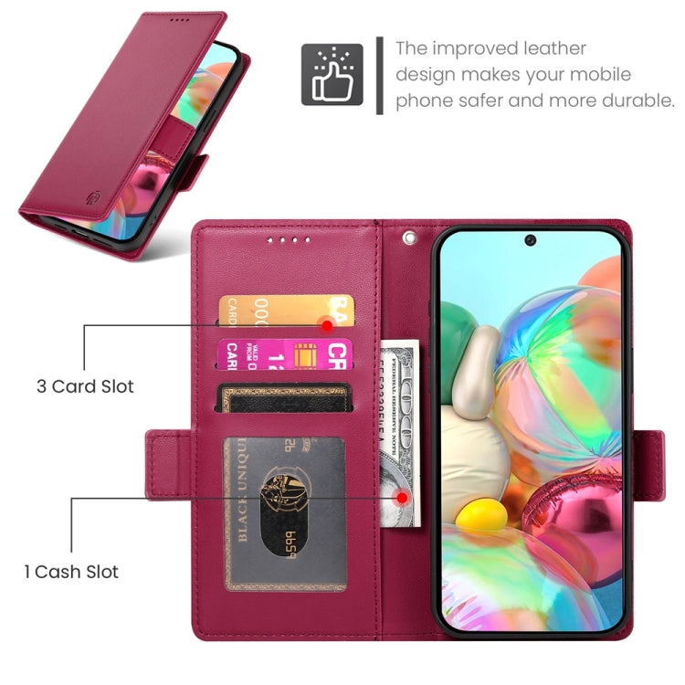 For Google Pixel 9a Side Buckle Magnetic Frosted Leather Phone Case