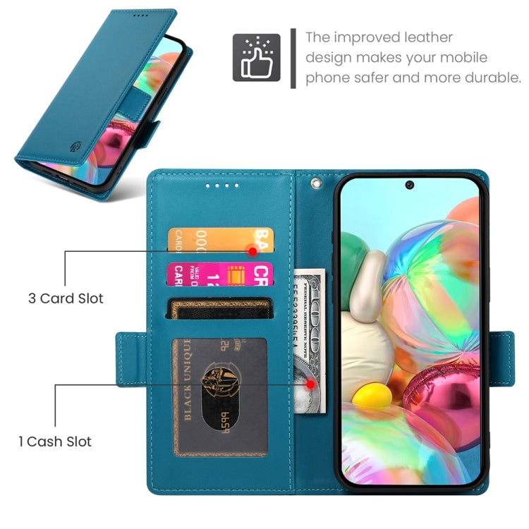For Google Pixel 9a Side Buckle Magnetic Frosted Leather Phone Case