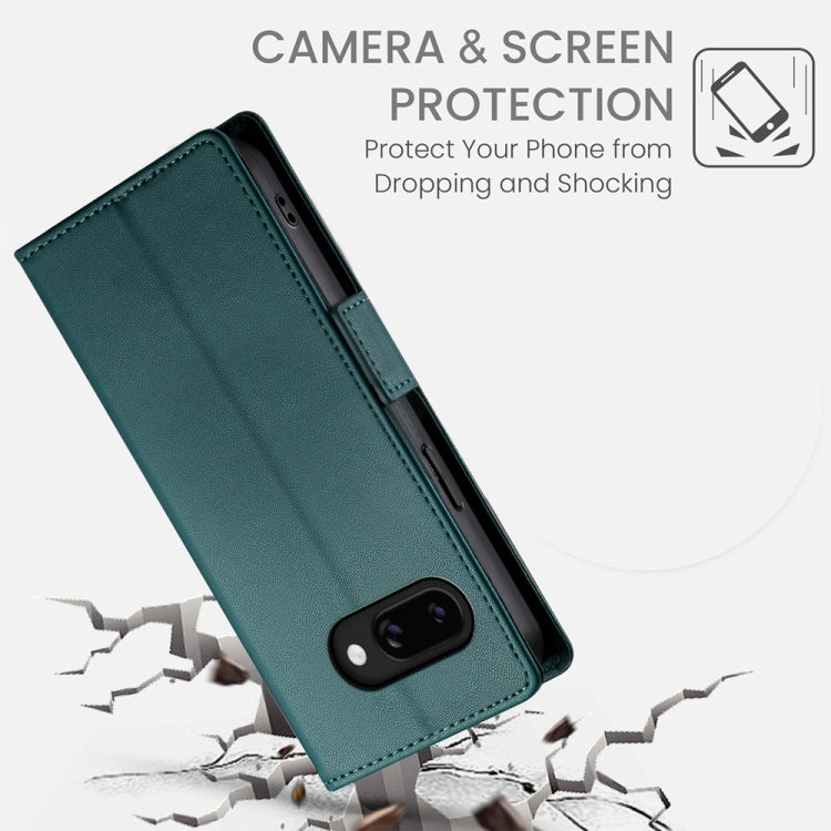 For Google Pixel 9a Side Buckle Magnetic Frosted Leather Phone Case