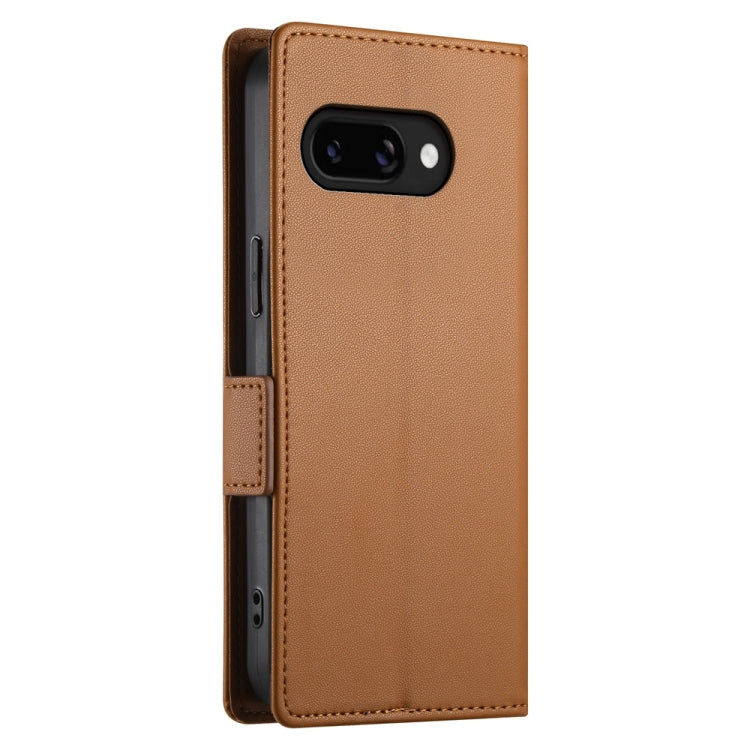 For Google Pixel 9a Side Buckle Magnetic Frosted Leather Phone Case